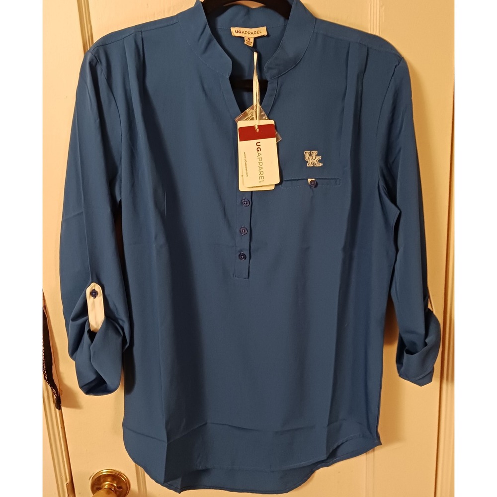 NEW UG Apparel NCAA Women's‎ University of Kentucky Wildcats Button Up Blouse S